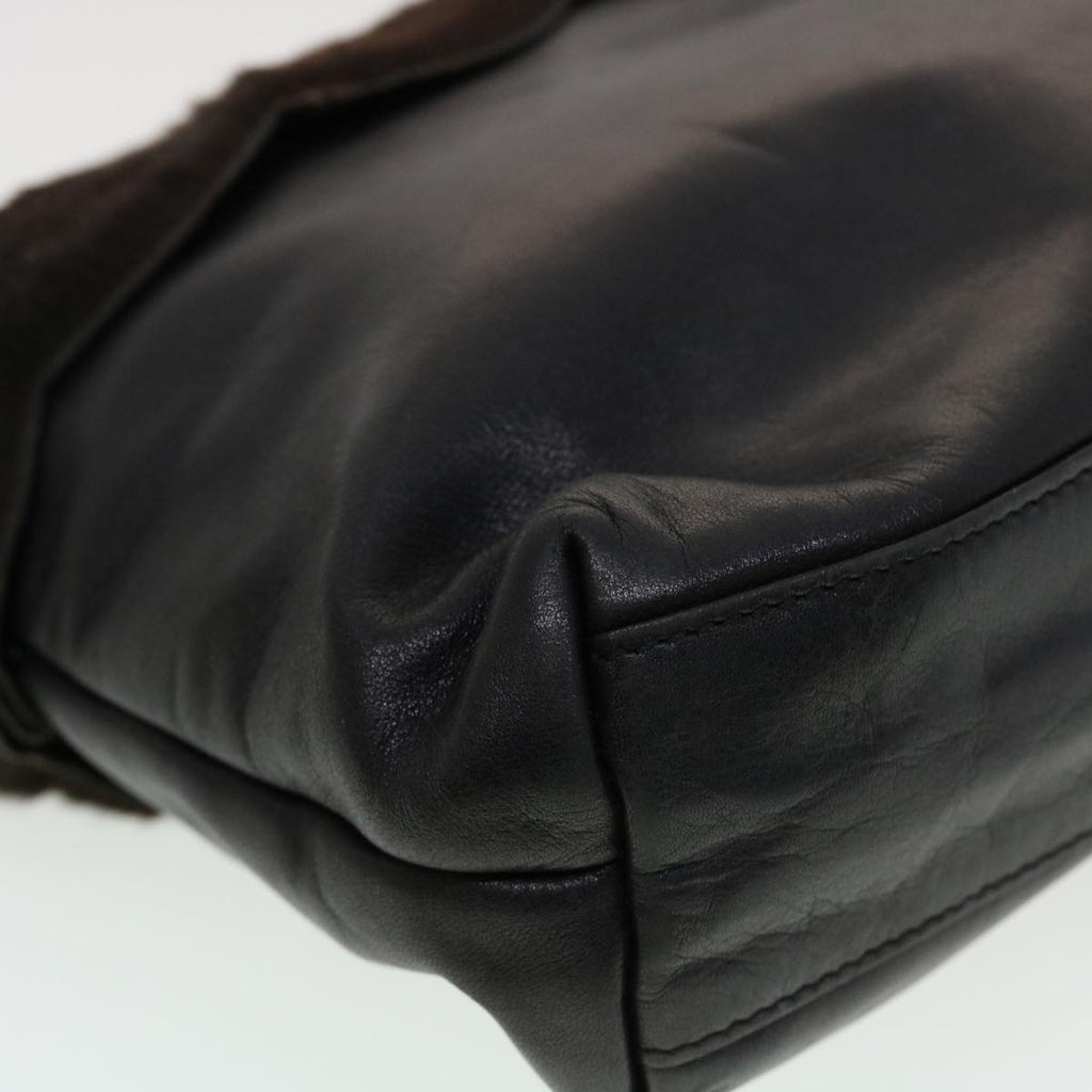 FENDI Clutch Bag Leather Black fm2351