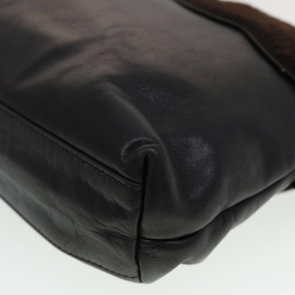 FENDI Clutch Bag Leather Black fm2351
