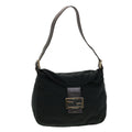 FENDI Mamma Baguette Shoulder Bag Wool Black fm2356