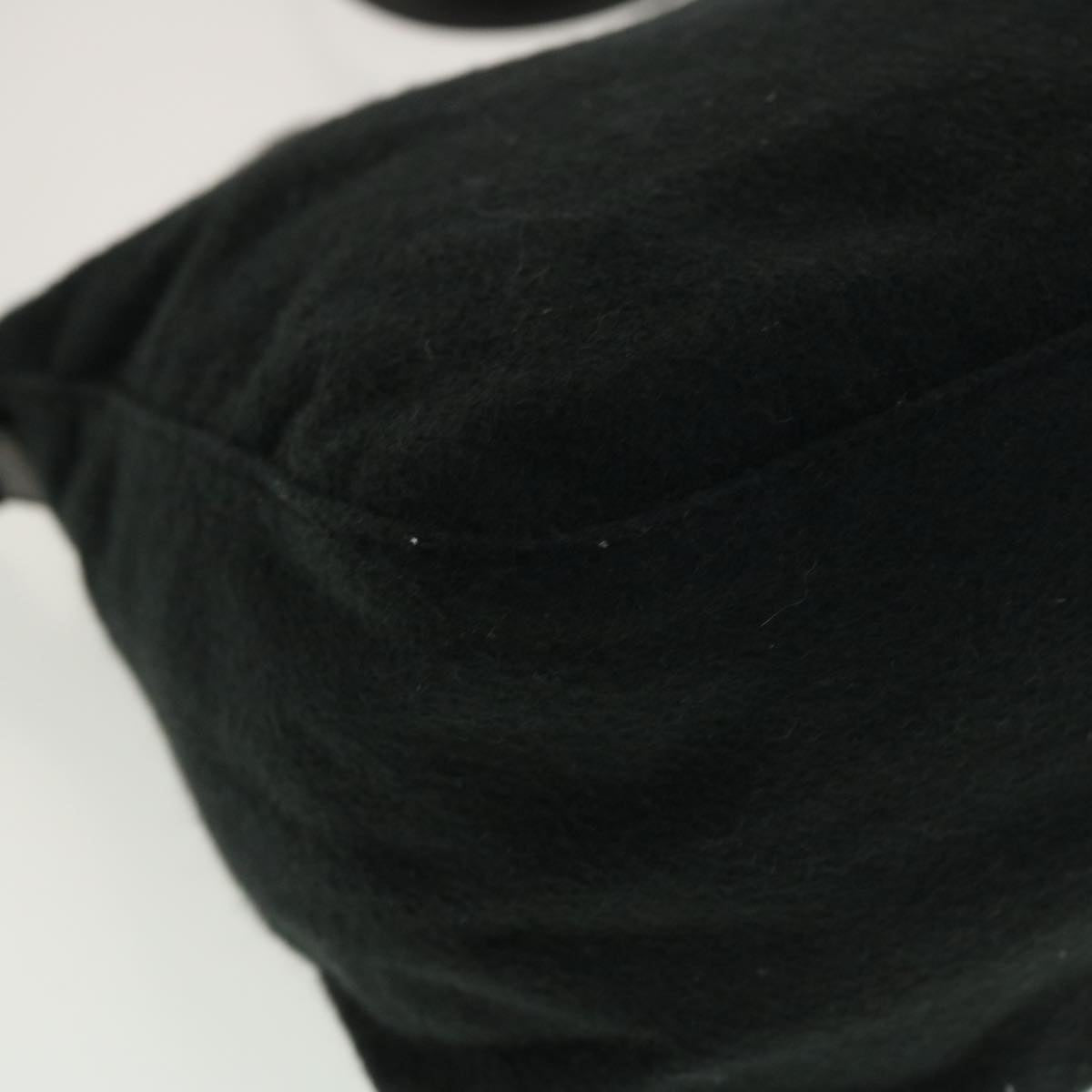 FENDI Mamma Baguette Shoulder Bag Wool Black fm2356