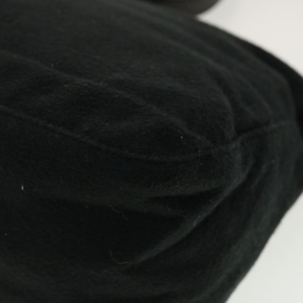 FENDI Mamma Baguette Shoulder Bag Wool Black fm2356