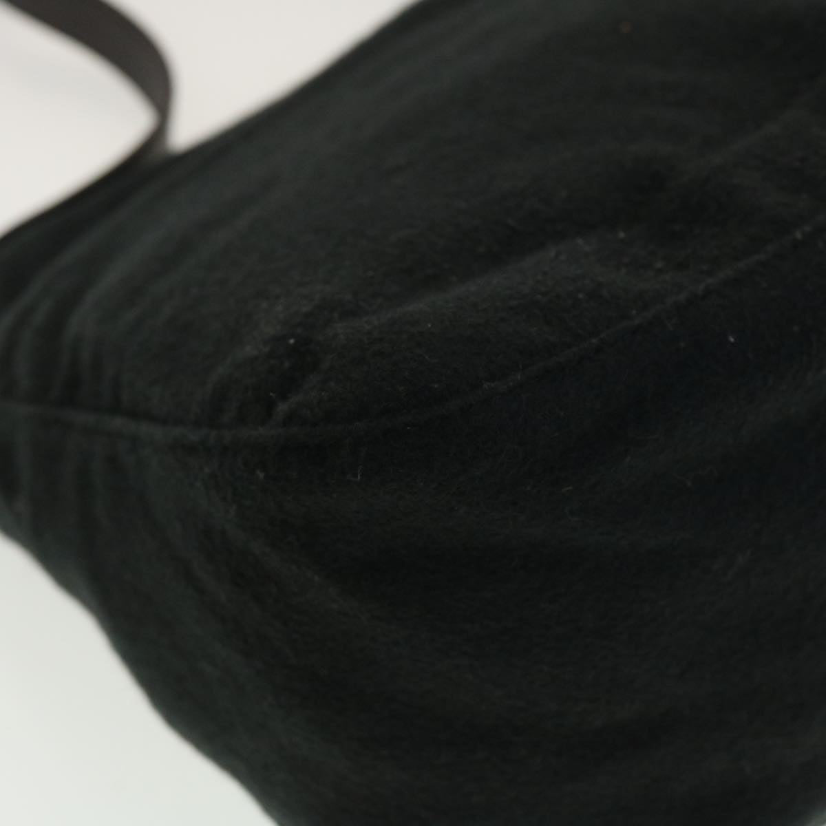 FENDI Mamma Baguette Shoulder Bag Wool Black fm2356