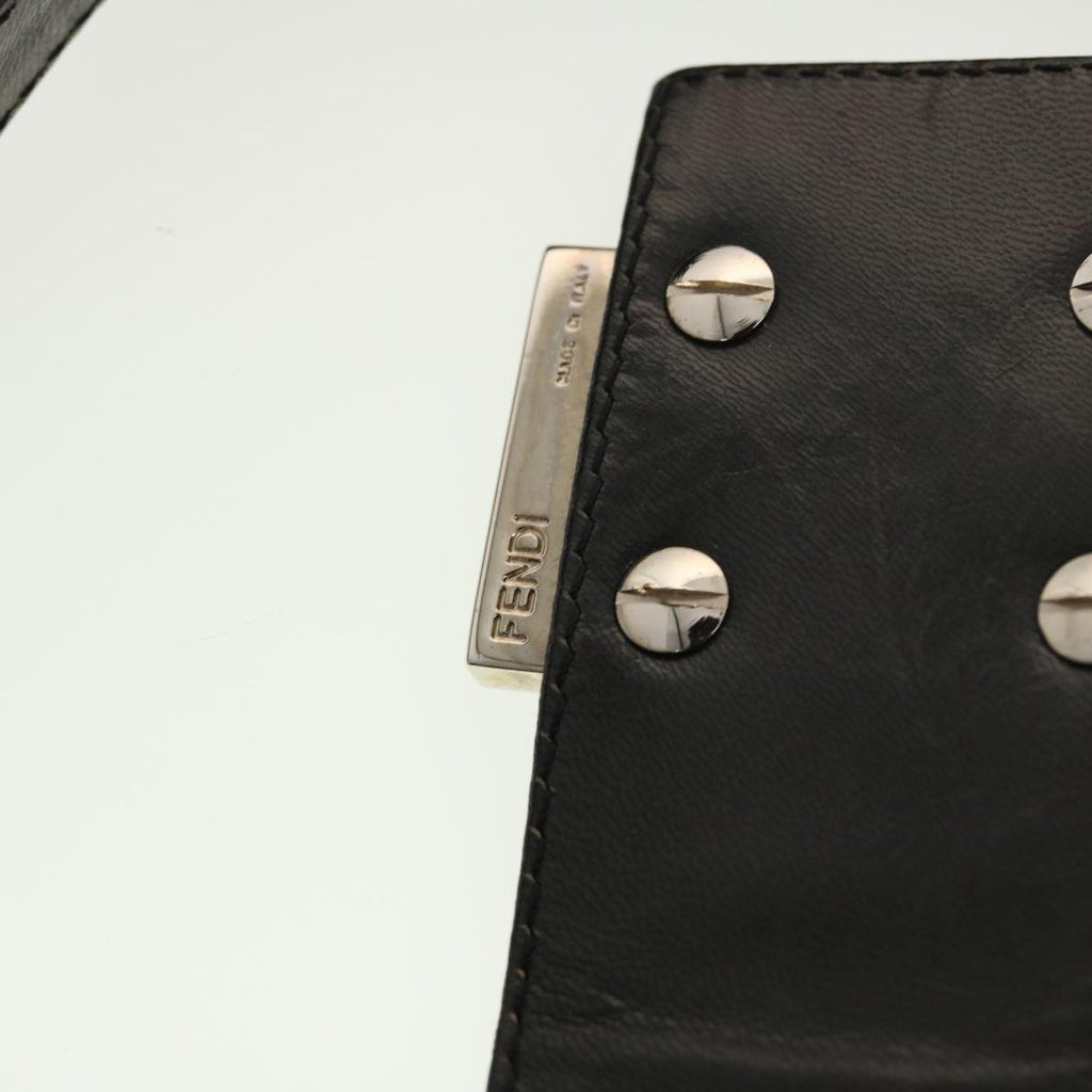 FENDI Mamma Baguette Shoulder Bag Wool Black fm2356