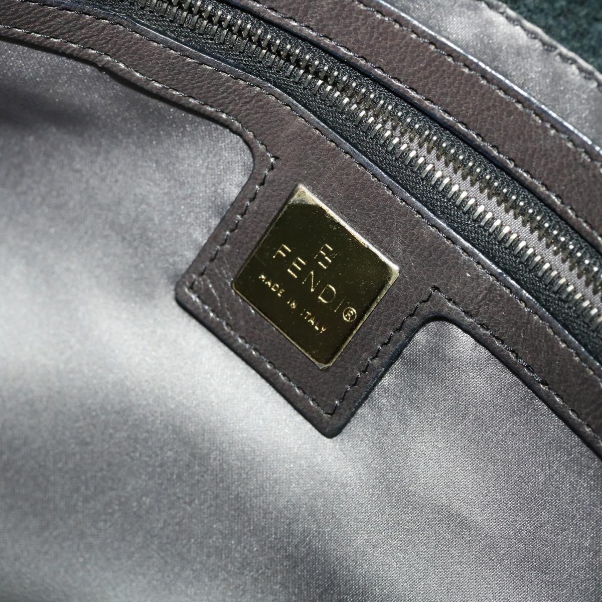 FENDI Mamma Baguette Shoulder Bag Wool Black fm2356