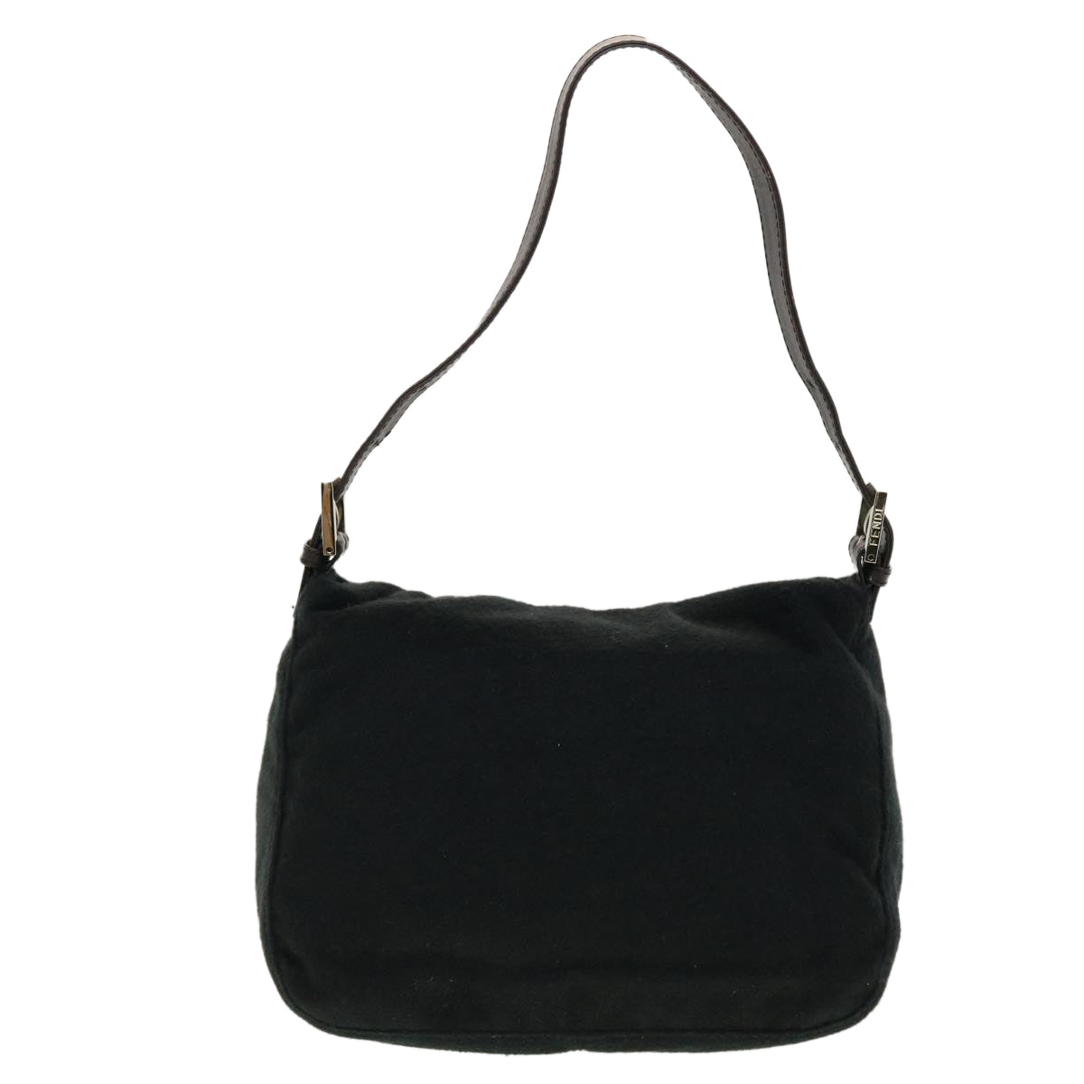 FENDI Mamma Baguette Shoulder Bag Wool Black fm2356