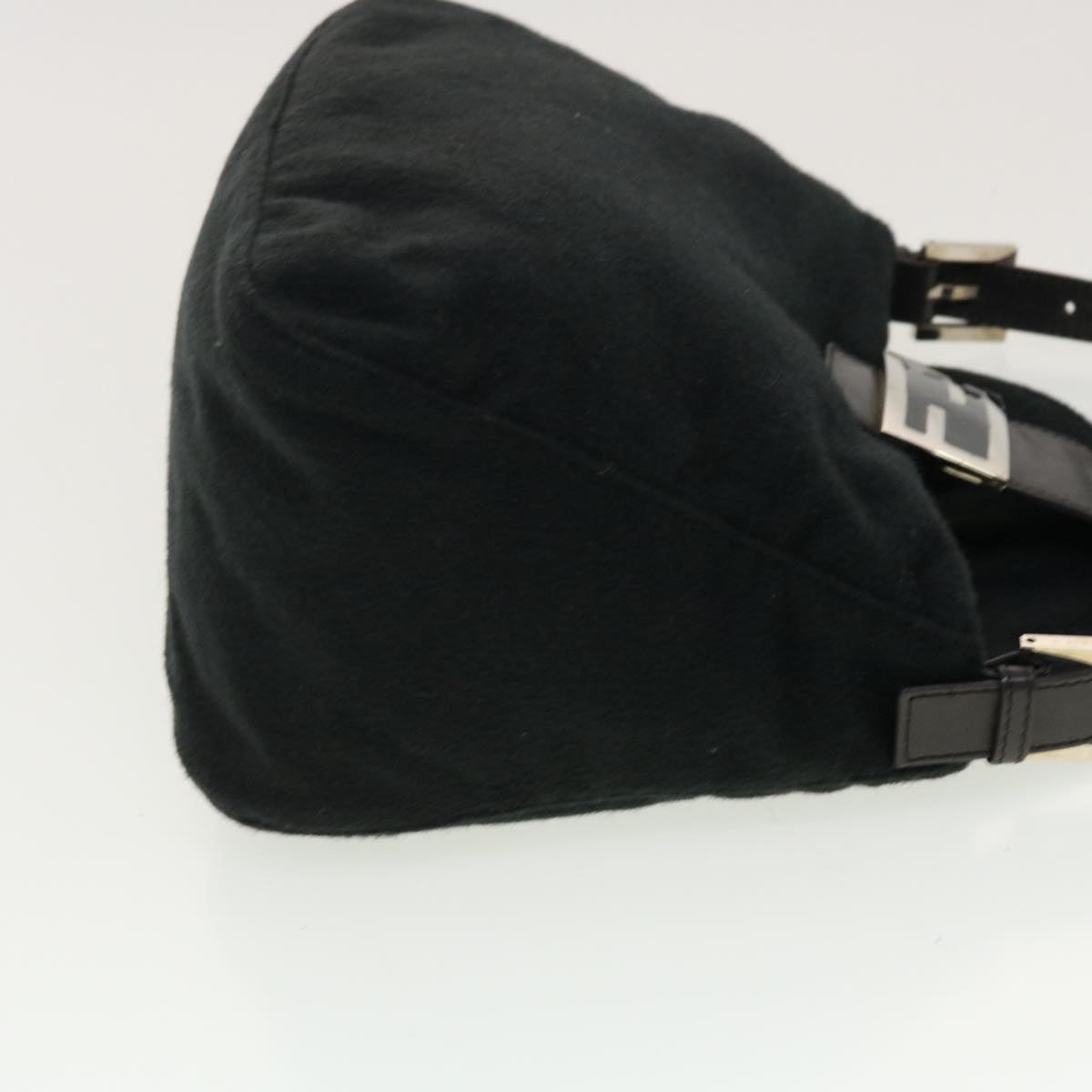 FENDI Mamma Baguette Shoulder Bag Wool Black fm2356
