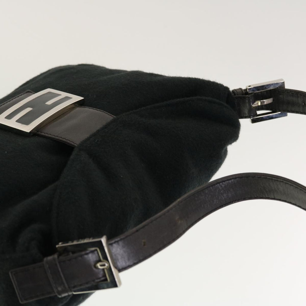 FENDI Mamma Baguette Shoulder Bag Wool Black fm2356