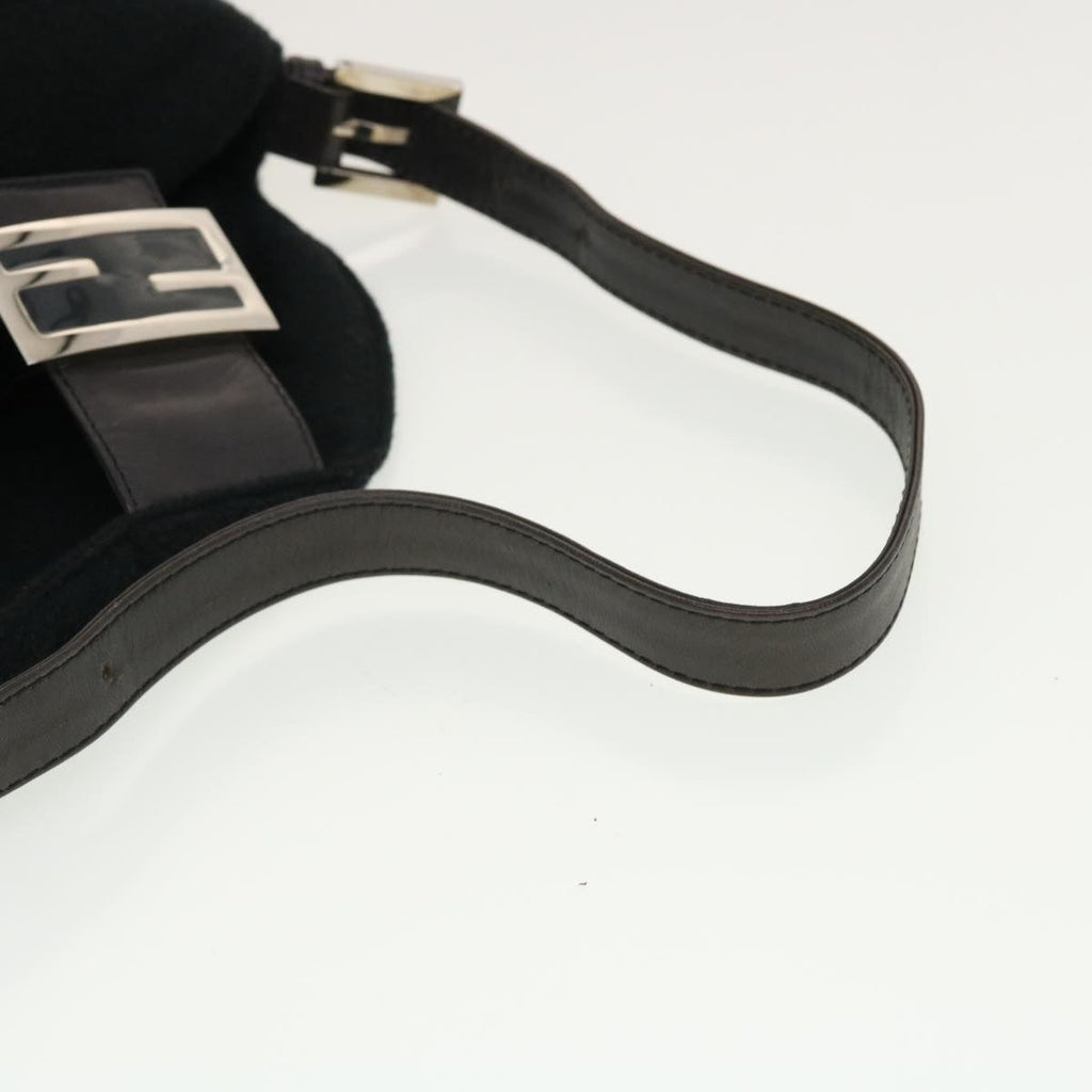 FENDI Mamma Baguette Shoulder Bag Wool Black fm2356