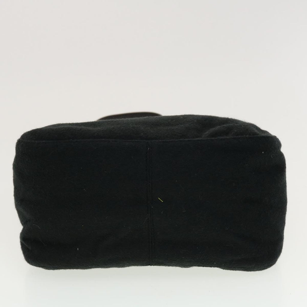 FENDI Mamma Baguette Shoulder Bag Wool Black fm2356