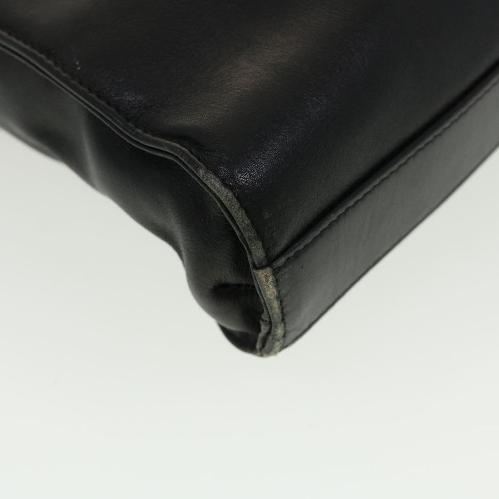 GUCCI Bamboo Hand Bag Leather 2way Black fm2374
