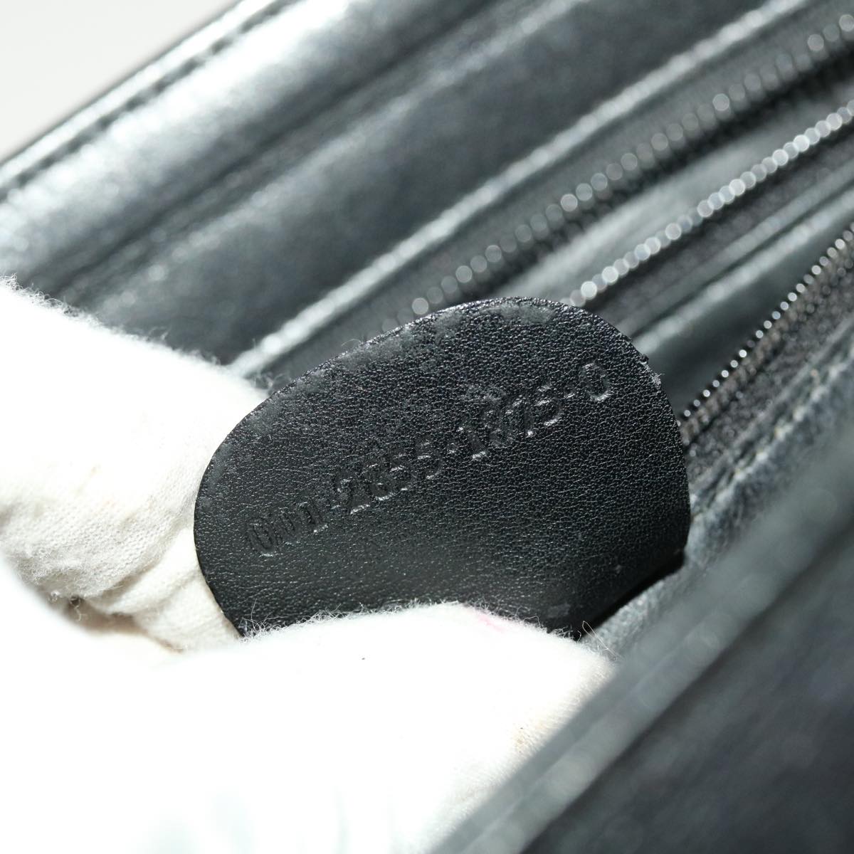 GUCCI Bamboo Hand Bag Leather 2way Black fm2374