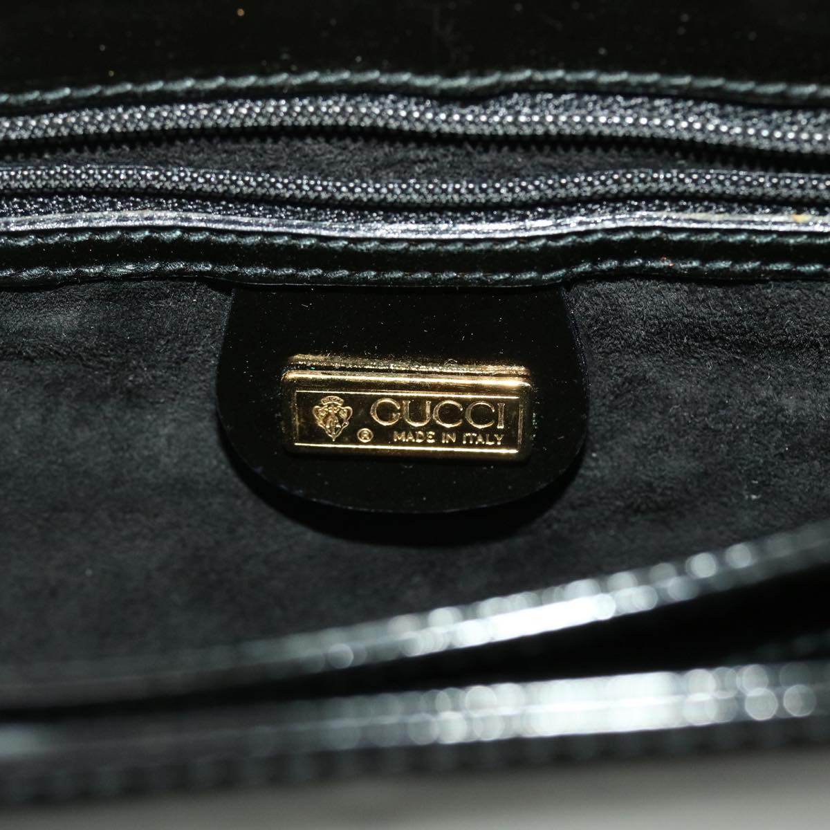 GUCCI Shoulder Bag Patent leather Black fm2405