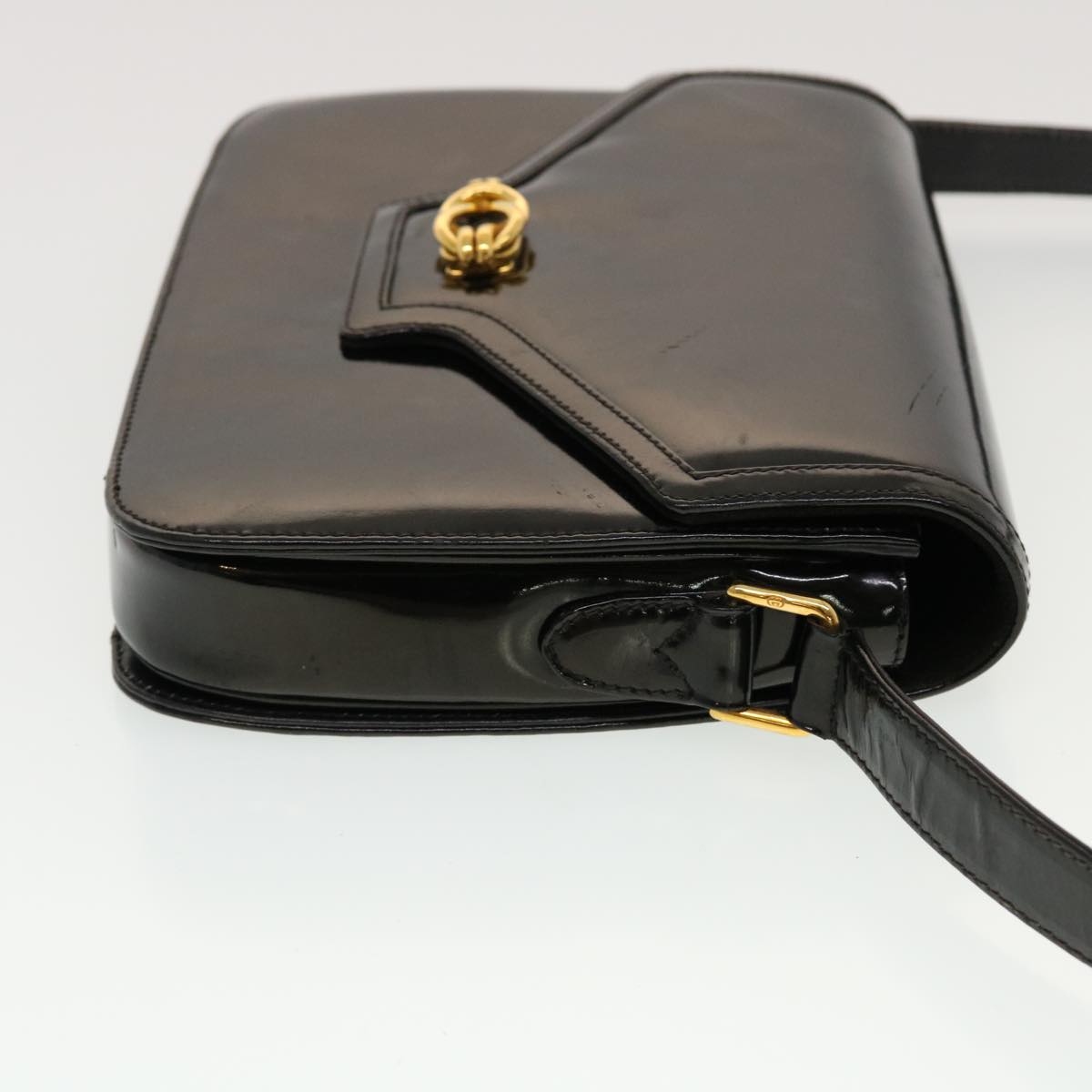 GUCCI Shoulder Bag Patent leather Black fm2405