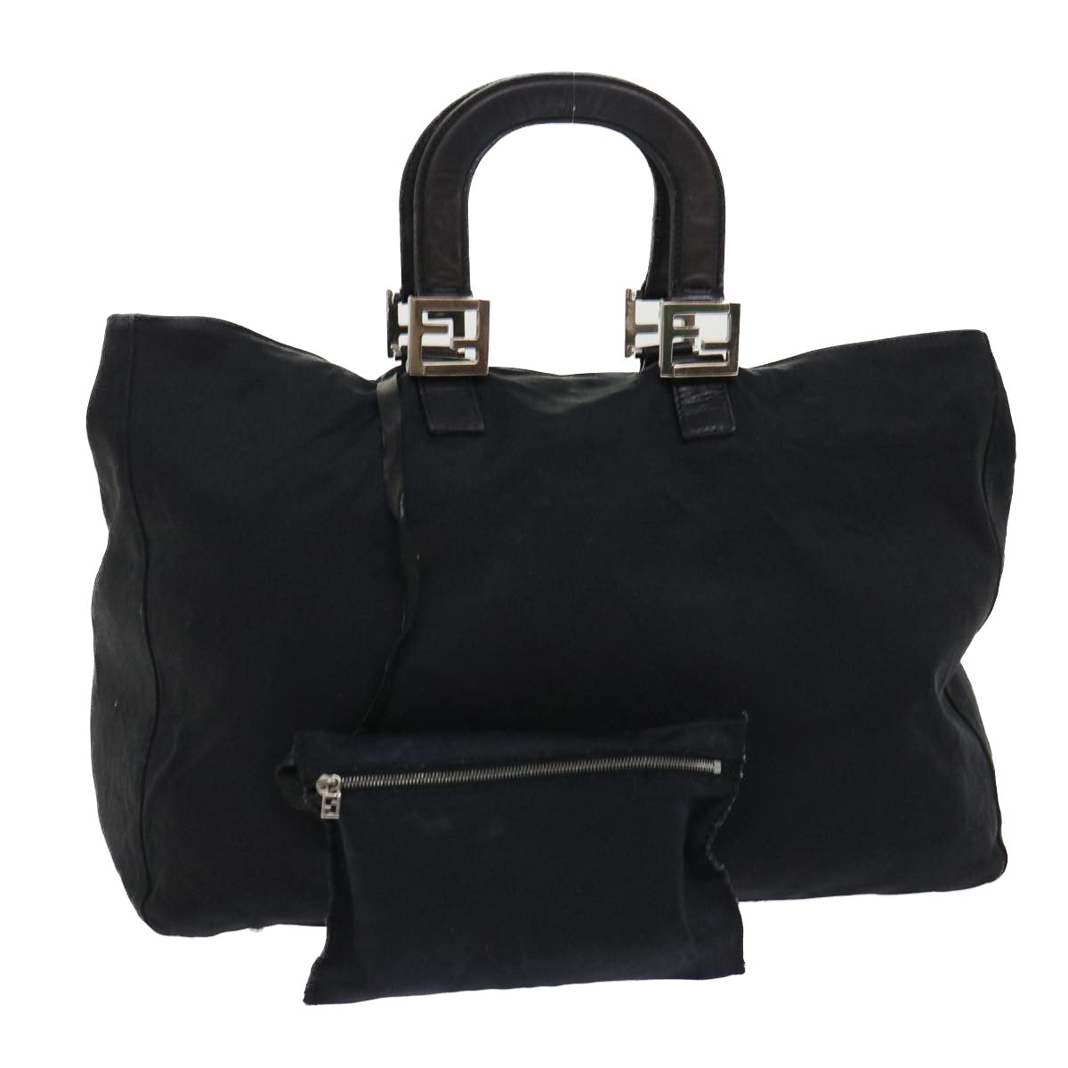FENDI Shoulder Bag Nylon Black fm2468