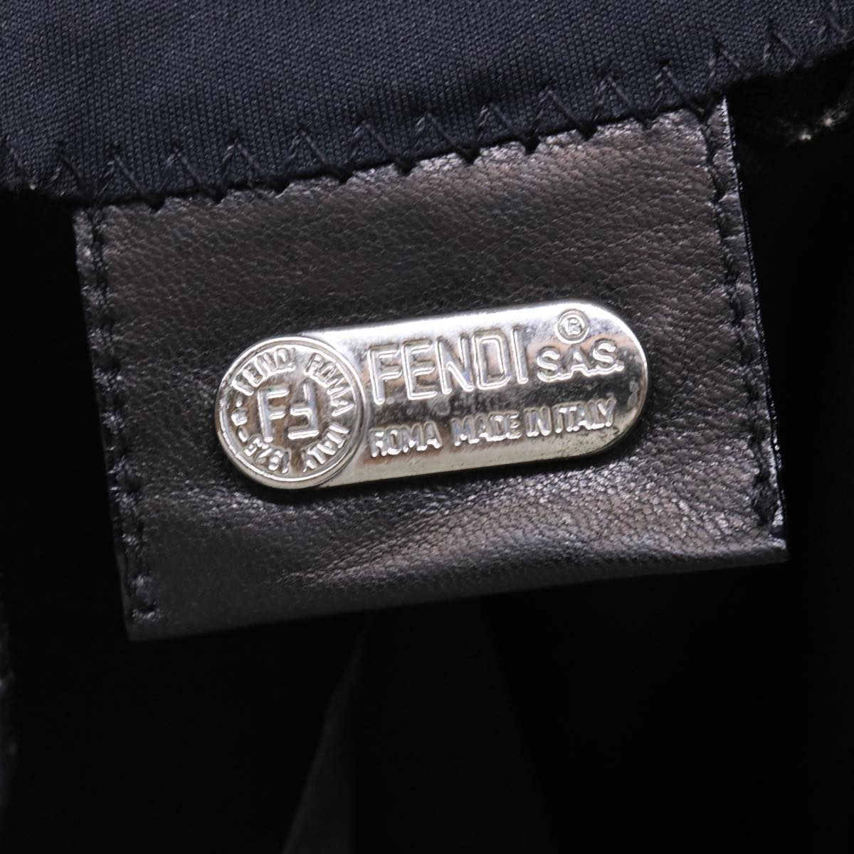 FENDI Shoulder Bag Nylon Black fm2468