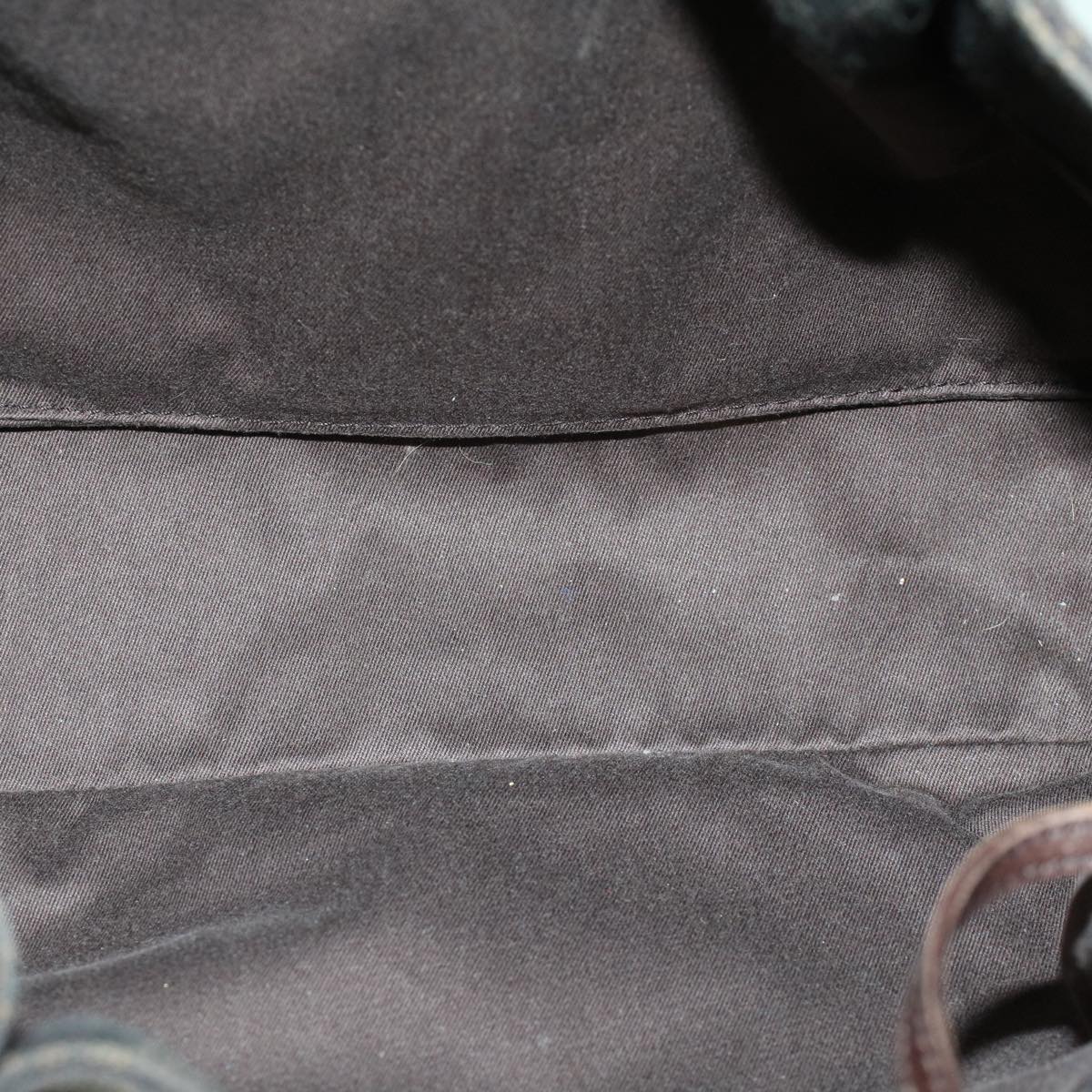GUCCI GG Canvas Tote Bag Canvas Leather Dark Brown fm2491