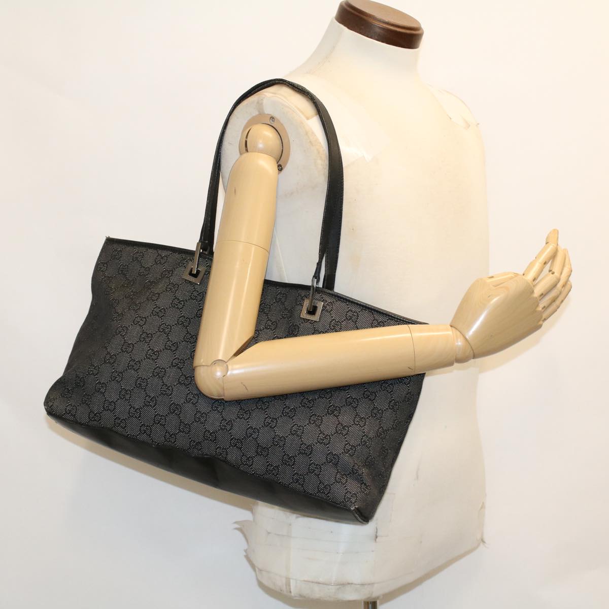 GUCCI GG Canvas Tote Bag Gray fm2501