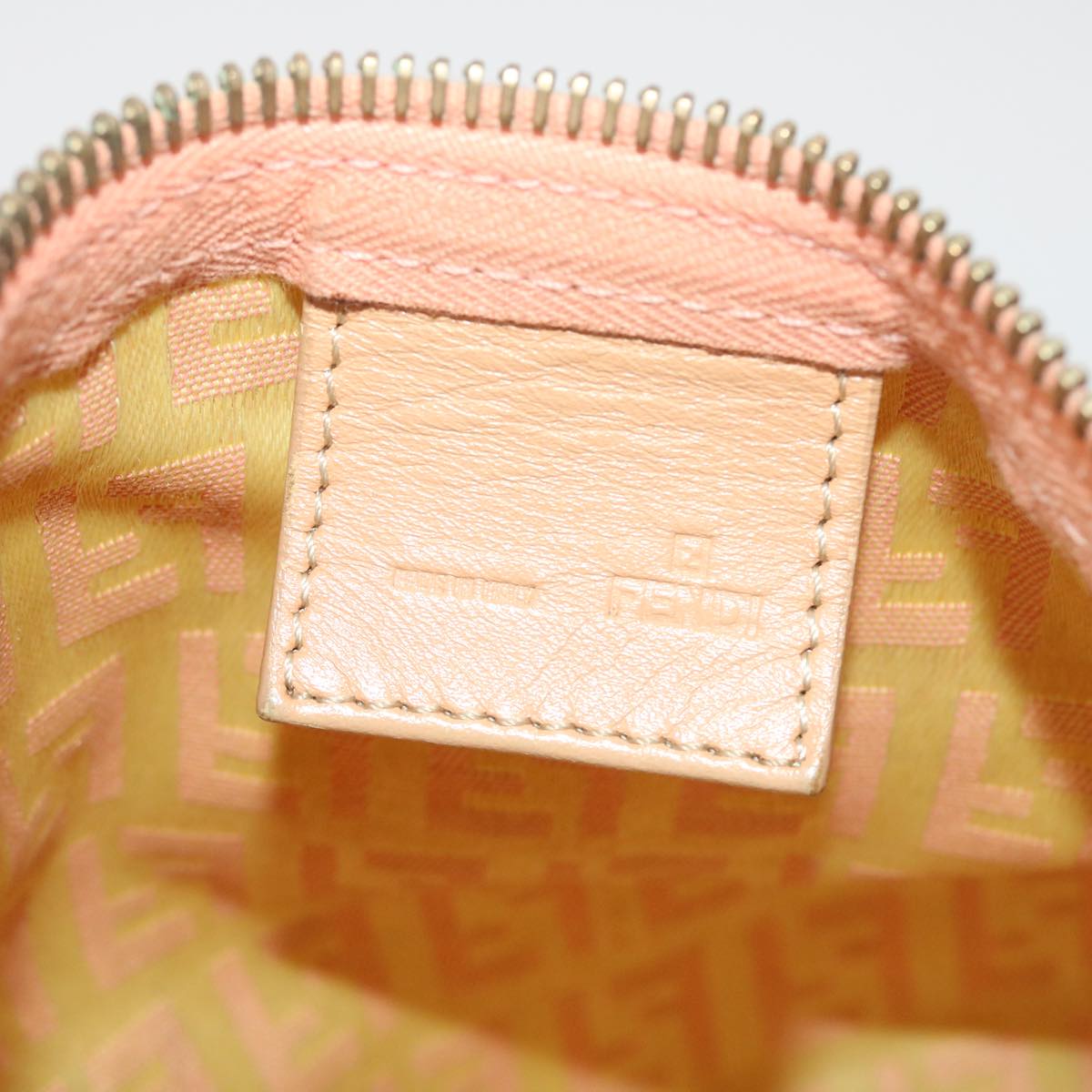FENDI Zucchino Canvas Hand Bag Pink Gold fm2528