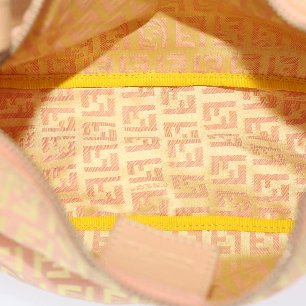 FENDI Zucchino Canvas Hand Bag Pink Gold fm2528