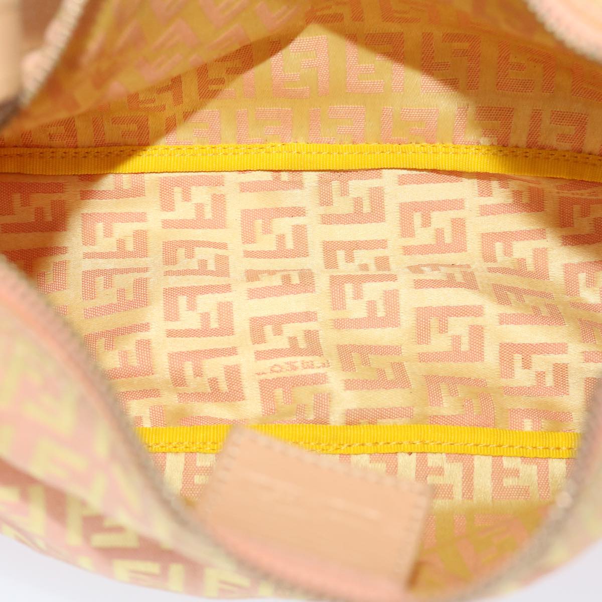 FENDI Zucchino Canvas Hand Bag Pink Gold fm2528
