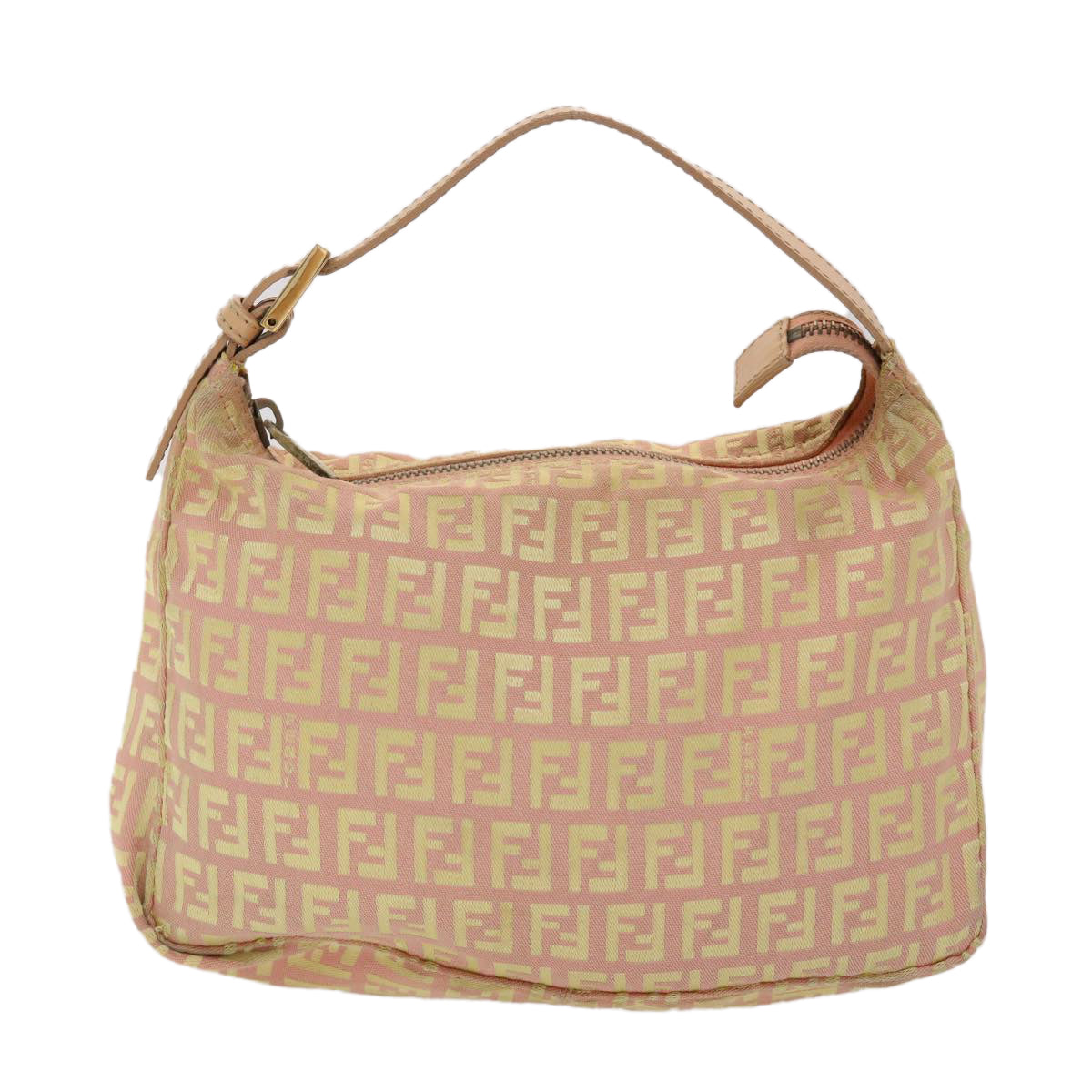 FENDI Zucchino Canvas Hand Bag Pink Gold fm2528