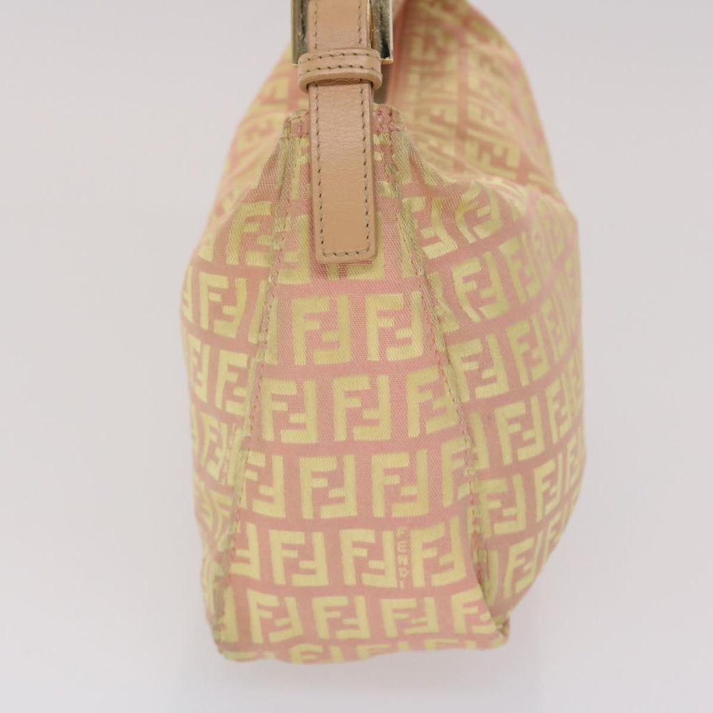 FENDI Zucchino Canvas Hand Bag Pink Gold fm2528