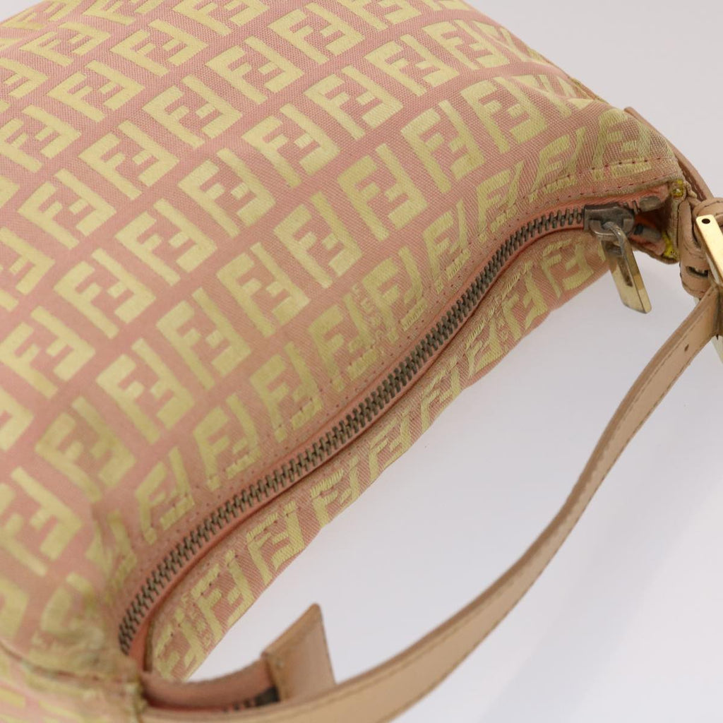 FENDI Zucchino Canvas Hand Bag Pink Gold fm2528