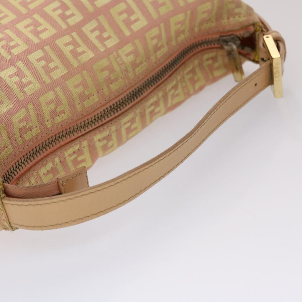 FENDI Zucchino Canvas Hand Bag Pink Gold fm2528