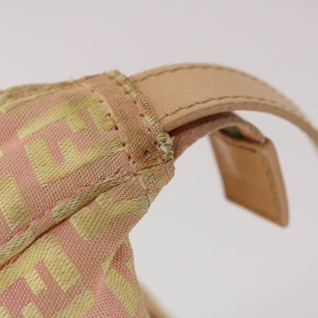 FENDI Zucchino Canvas Hand Bag Pink Gold fm2528