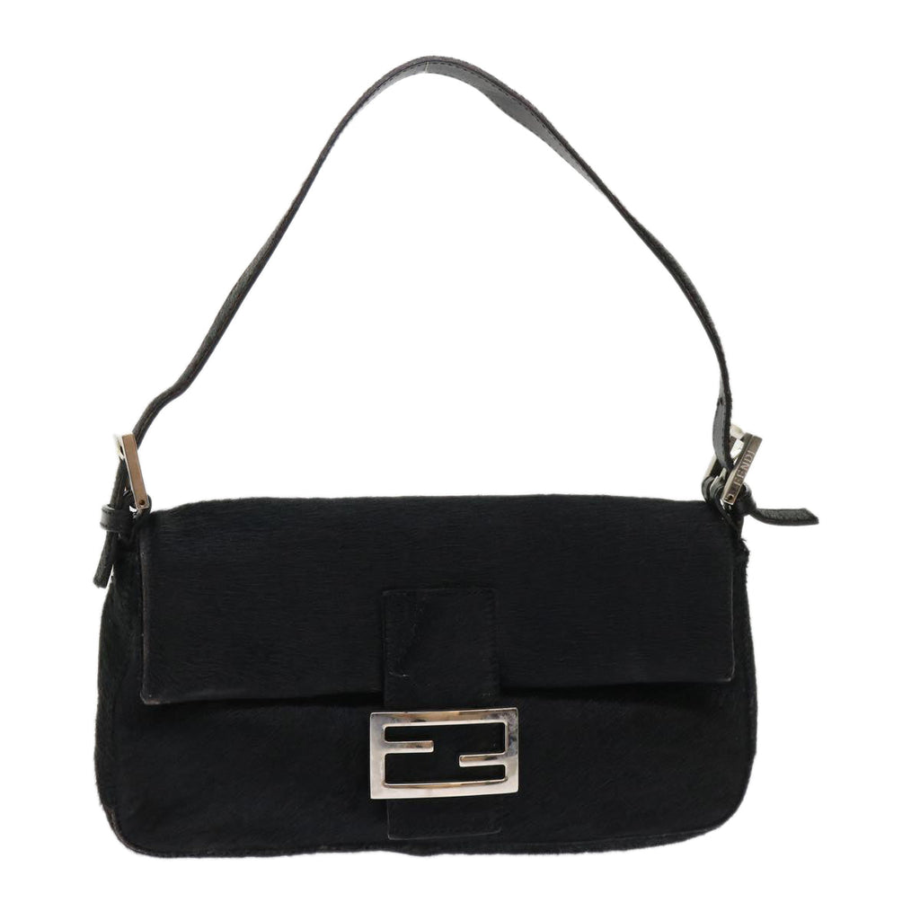 FENDI Mamma Baguette Shoulder Bag Harako leather Black fm2535