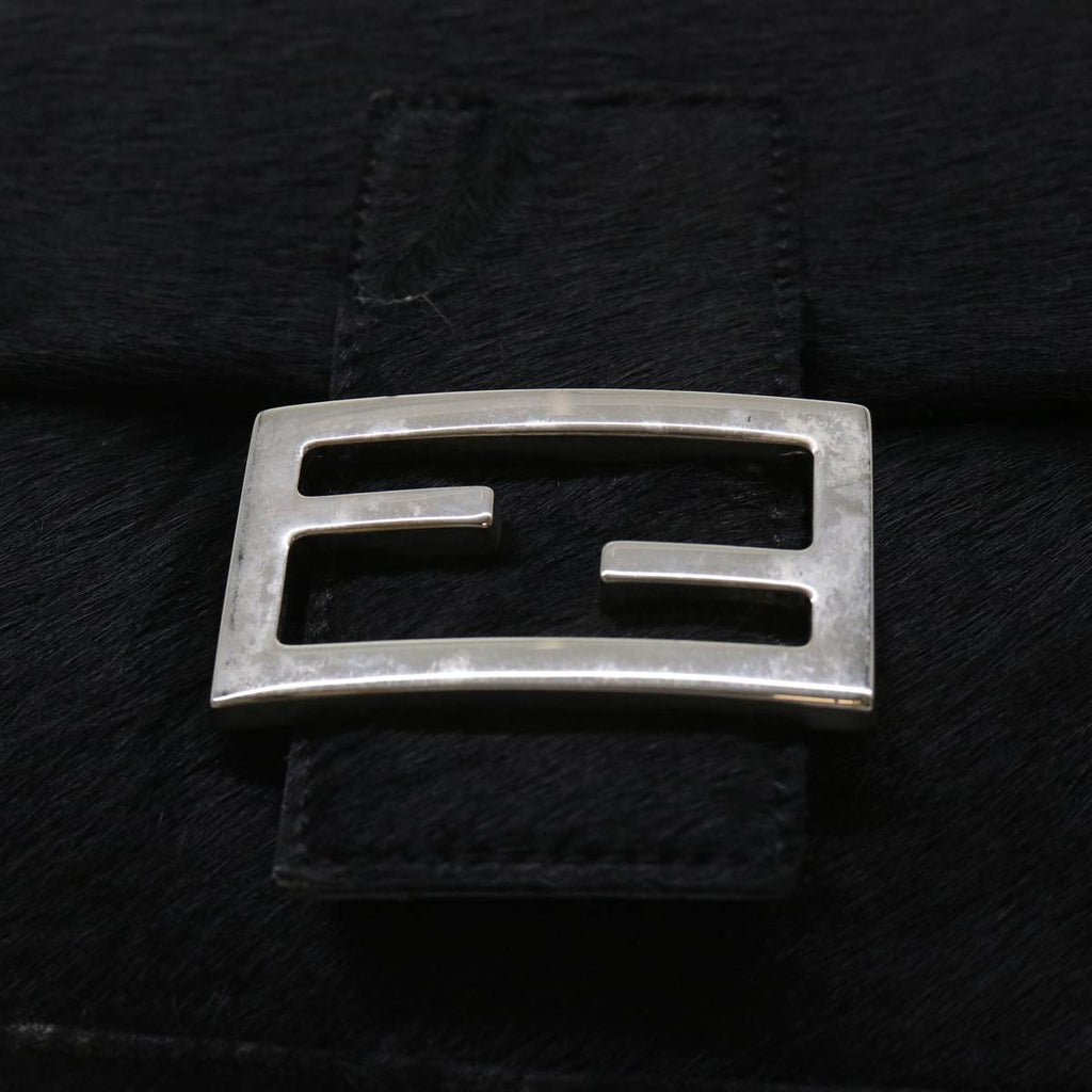 FENDI Mamma Baguette Shoulder Bag Harako leather Black fm2535