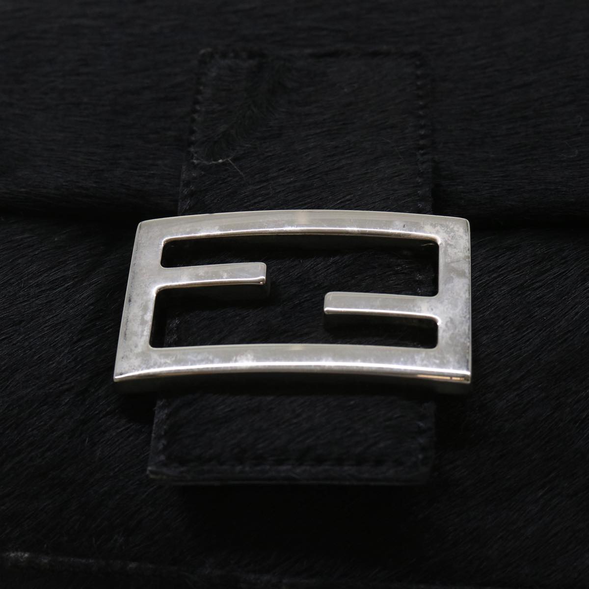 FENDI Mamma Baguette Shoulder Bag Harako leather Black fm2535