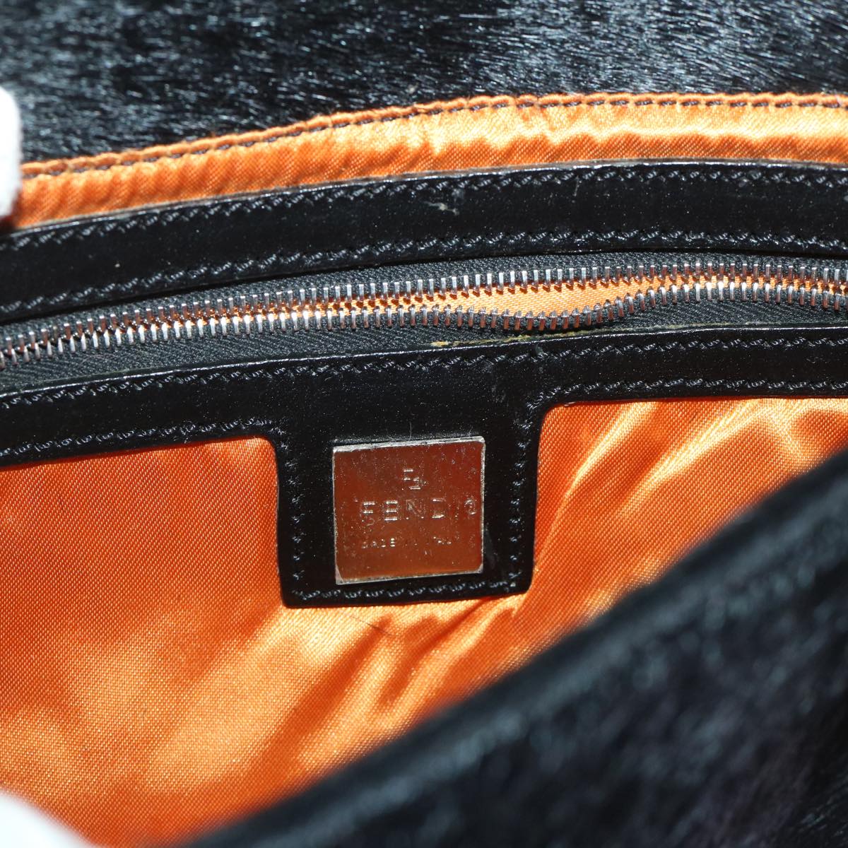FENDI Mamma Baguette Shoulder Bag Harako leather Black fm2535