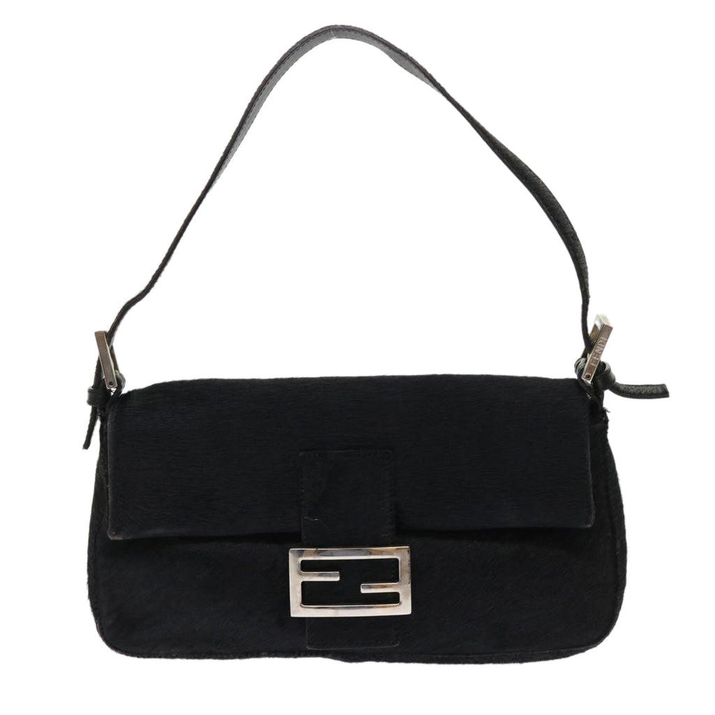 FENDI Mamma Baguette Shoulder Bag Harako leather Black fm2535