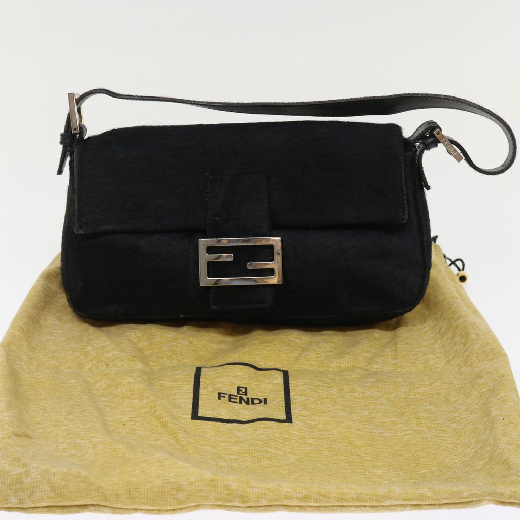FENDI Mamma Baguette Shoulder Bag Harako leather Black fm2535
