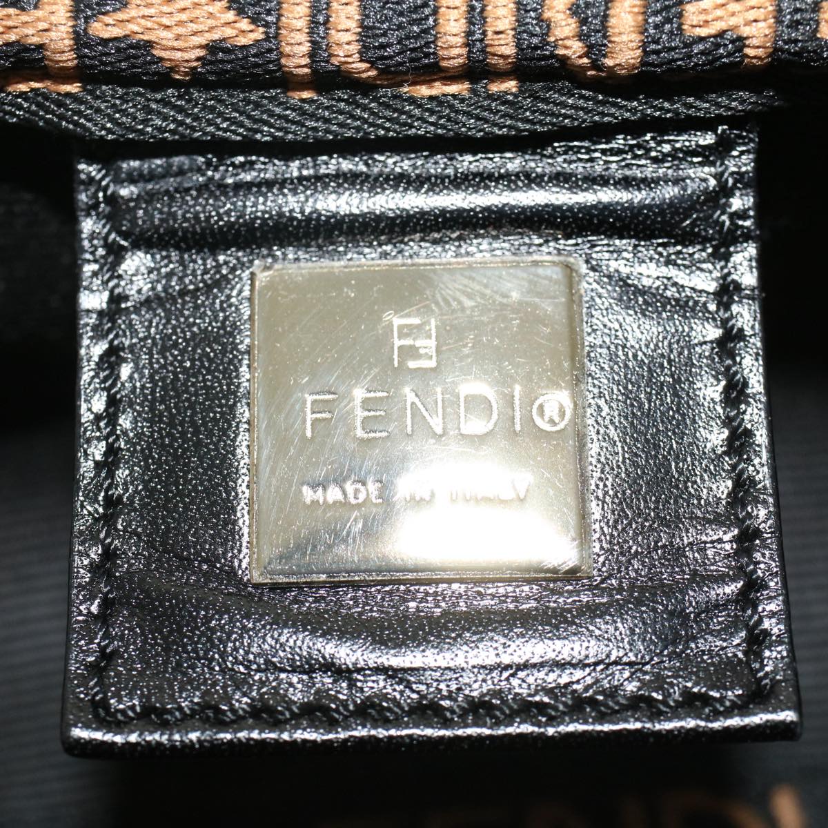 FENDI Hand Bag Nylon Black fm2555