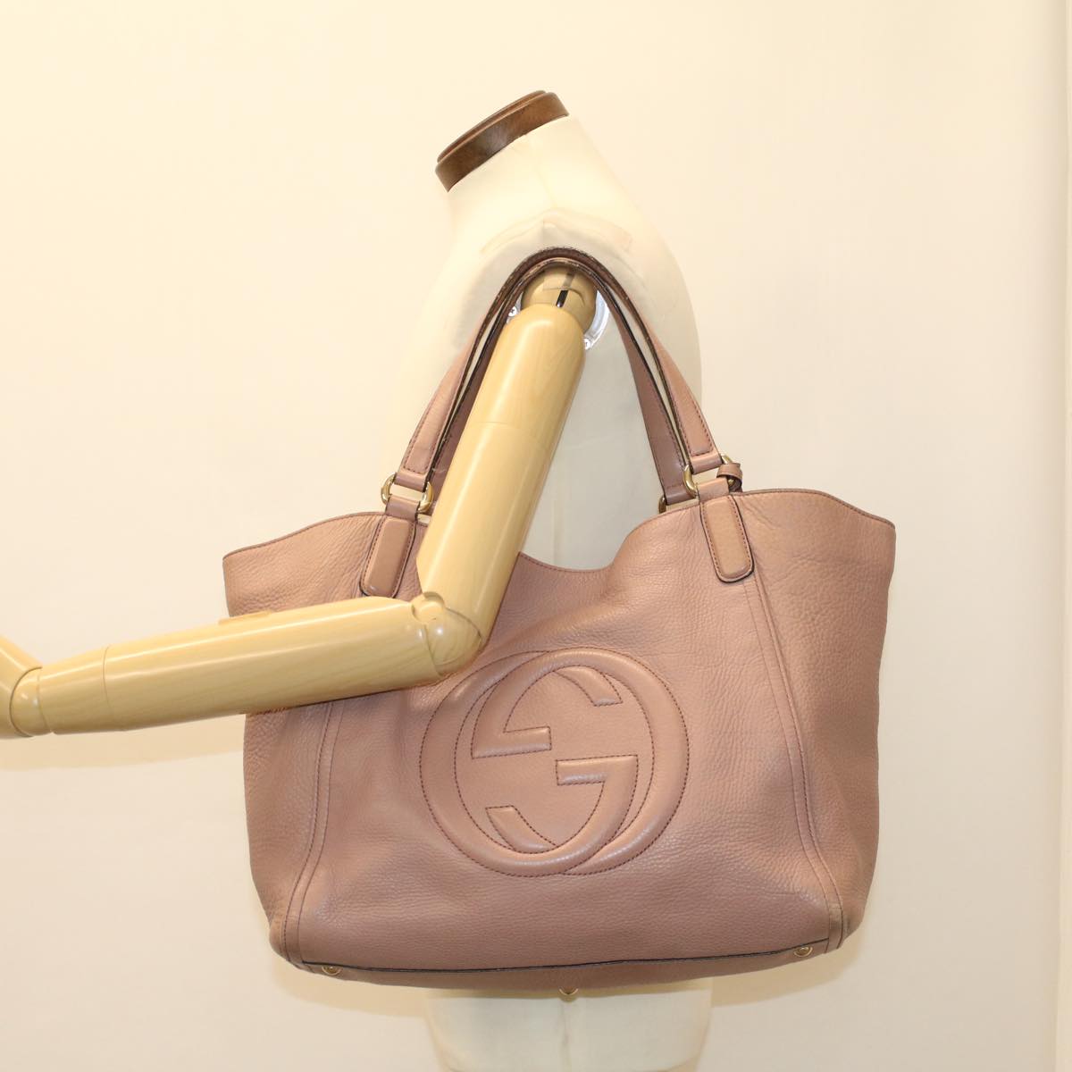 GUCCI Soho Shoulder Bag Leather Pink 282309 fm2589