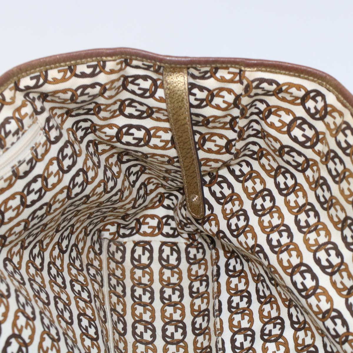 GUCCI GG Canvas Tote Bag Beige Gold Tone 163805 fm2594