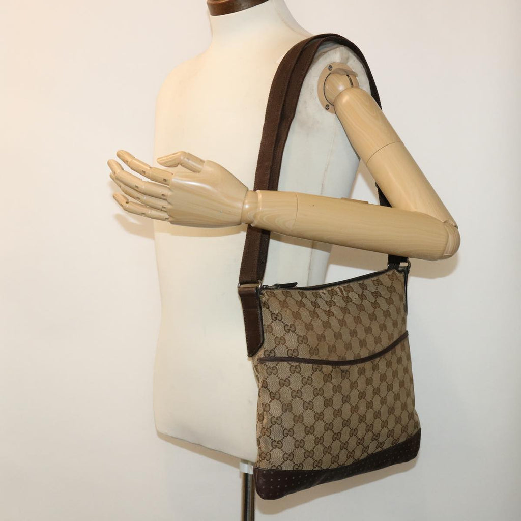 GUCCI GG Canvas Shoulder Bag Beige 145857 fm2595