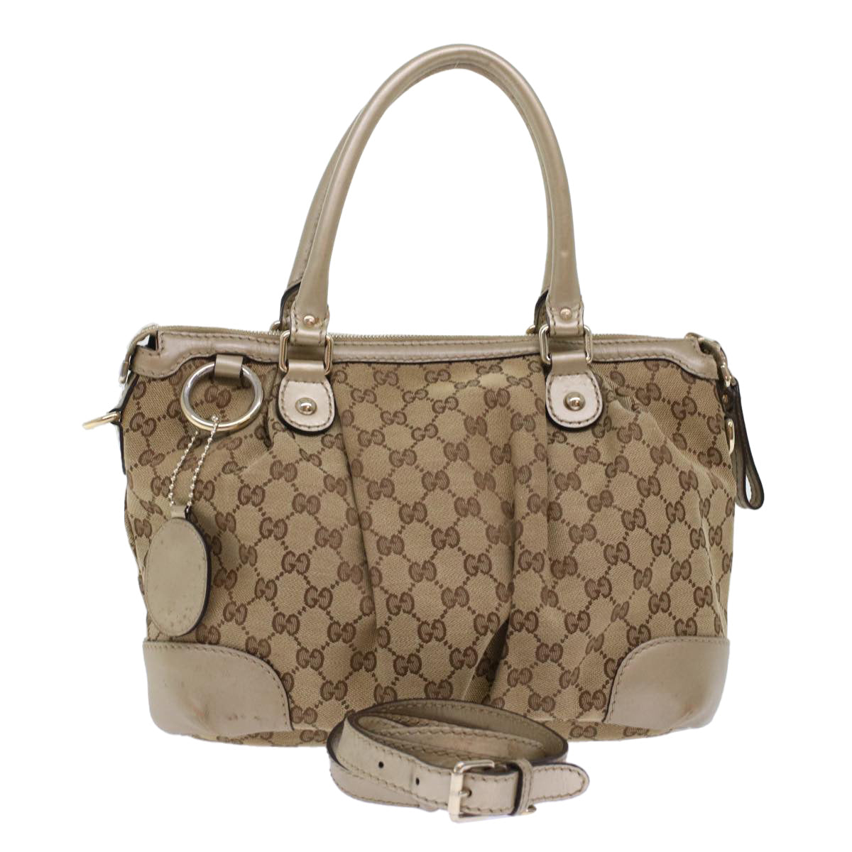 GUCCI GG Canvas Hand Bag 2way Beige 247902 fm2597