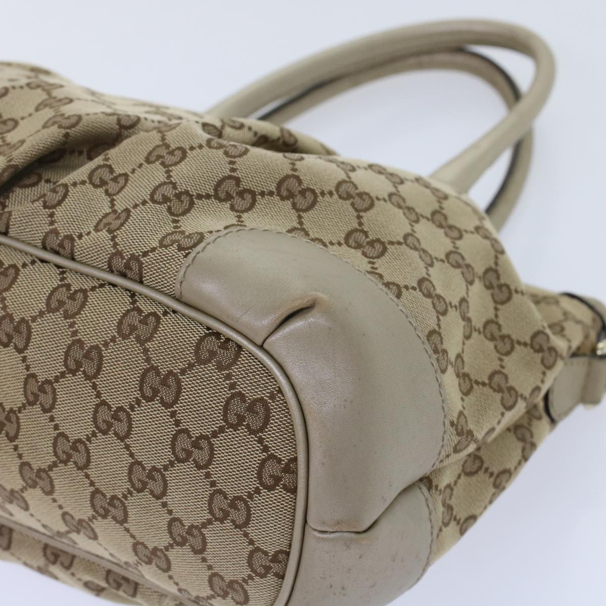 GUCCI GG Canvas Hand Bag 2way Beige 247902 fm2597