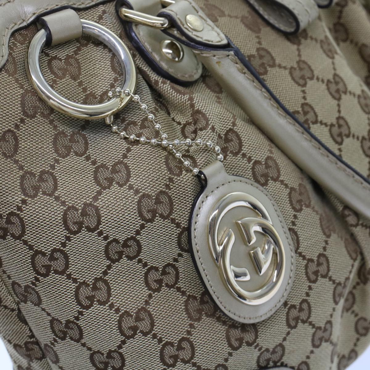 GUCCI GG Canvas Hand Bag 2way Beige 247902 fm2597