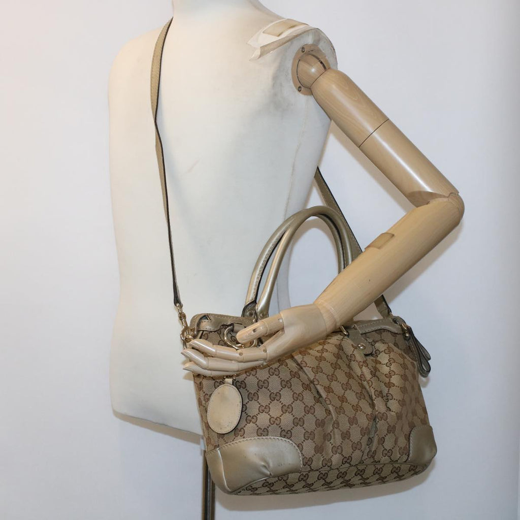 GUCCI GG Canvas Hand Bag 2way Beige 247902 fm2597