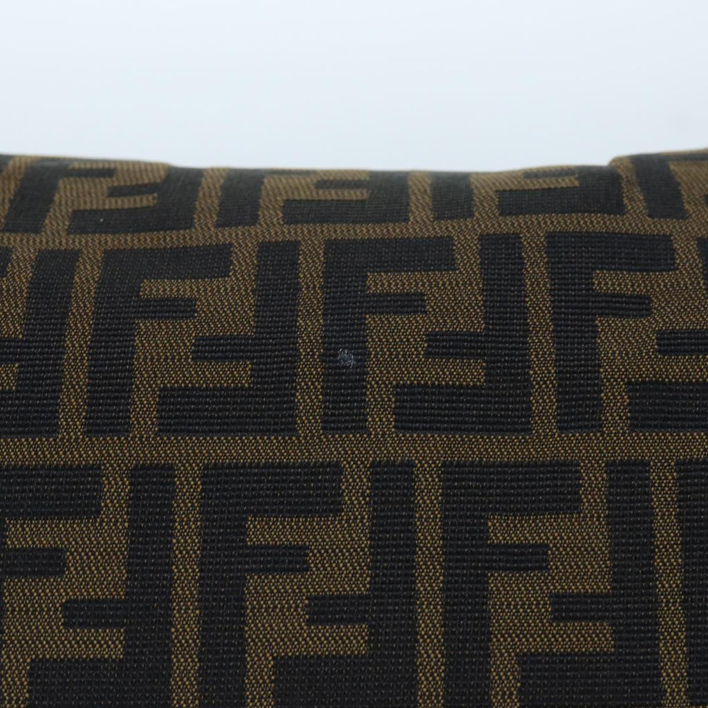 FENDI Zucca Canvas Shoulder Bag Leather Black Brown fm2602