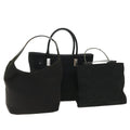 GUCCI Hand Bag Canvas 3Set Black fm2656