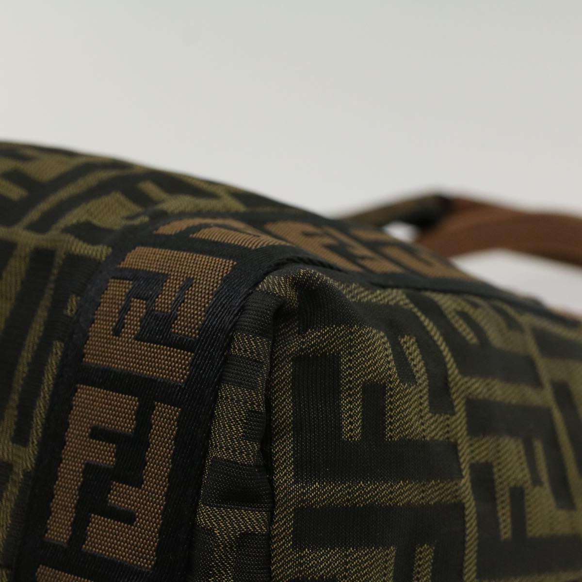 FENDI Zucca Canvas Hand Bag Black Brown fm2664
