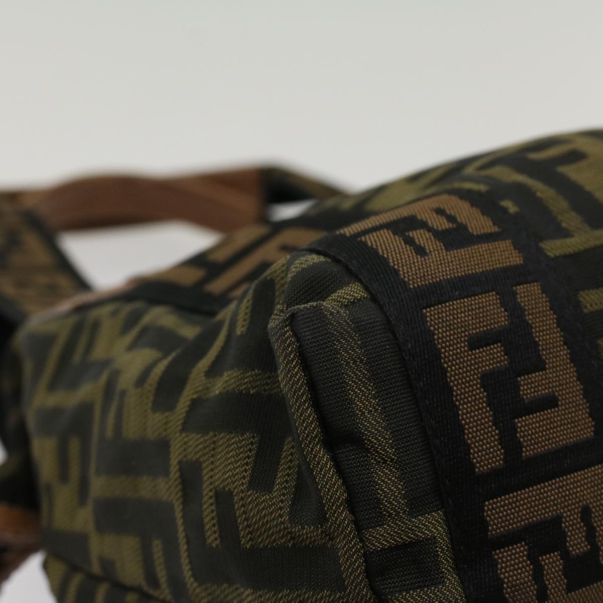 FENDI Zucca Canvas Hand Bag Black Brown fm2664