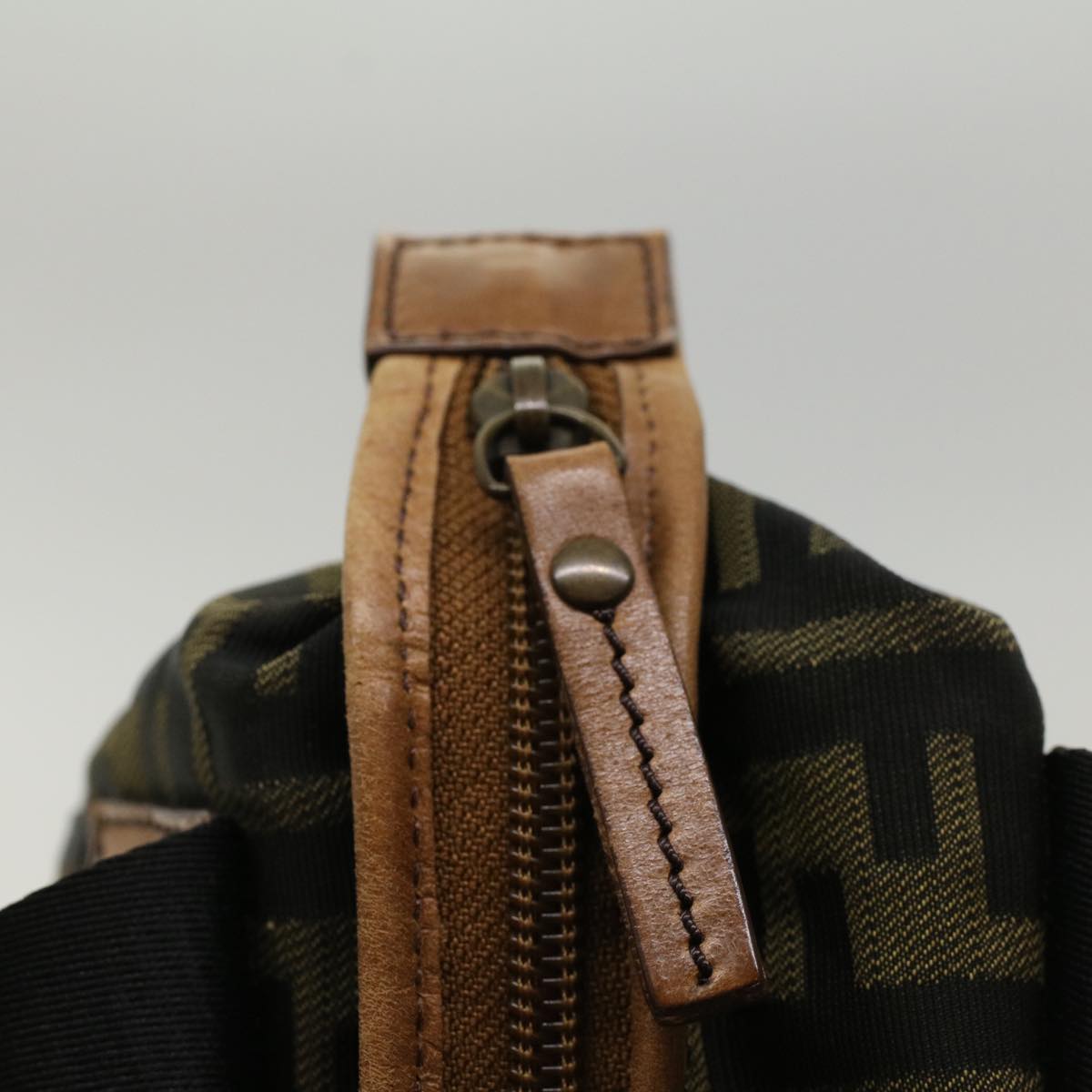 FENDI Zucca Canvas Hand Bag Black Brown fm2664