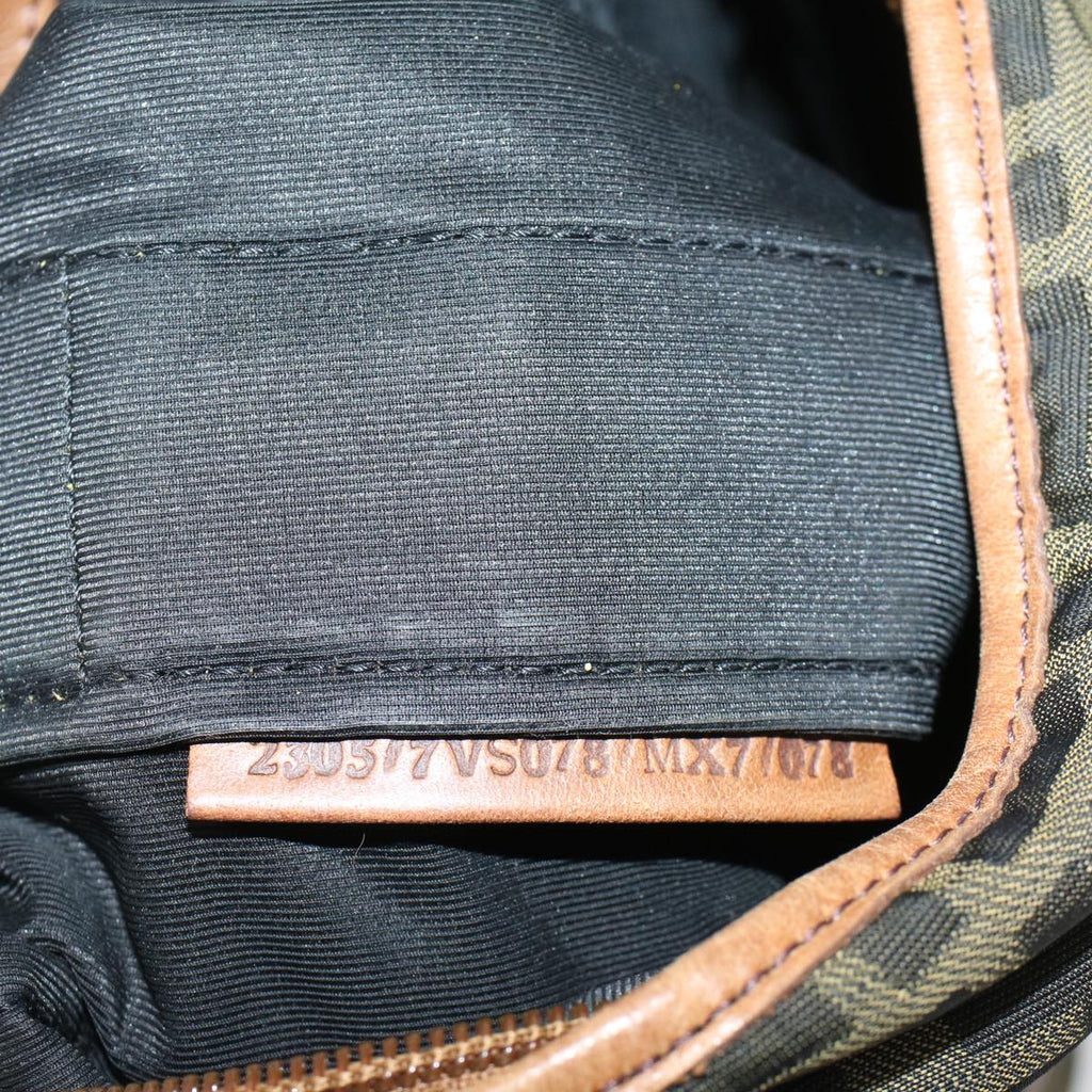 FENDI Zucca Canvas Hand Bag Black Brown fm2664