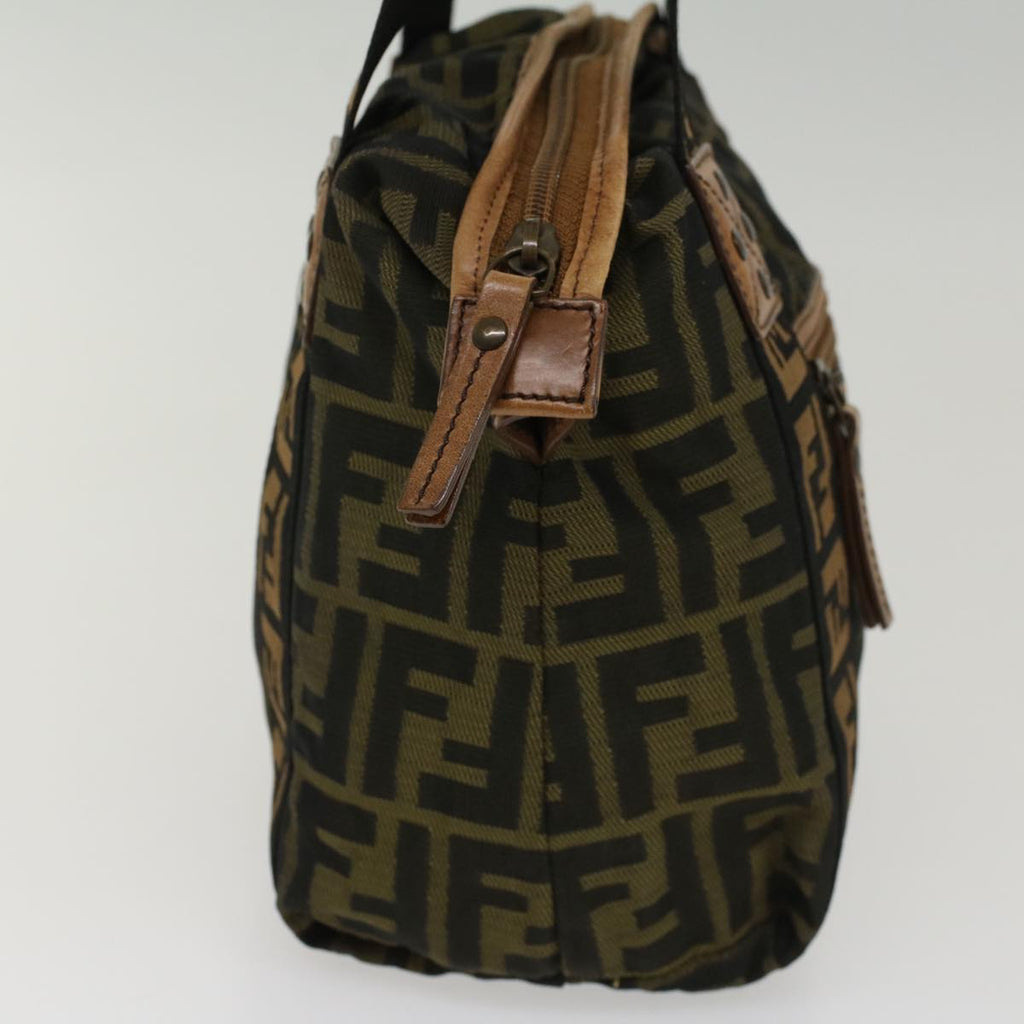 FENDI Zucca Canvas Hand Bag Black Brown fm2664